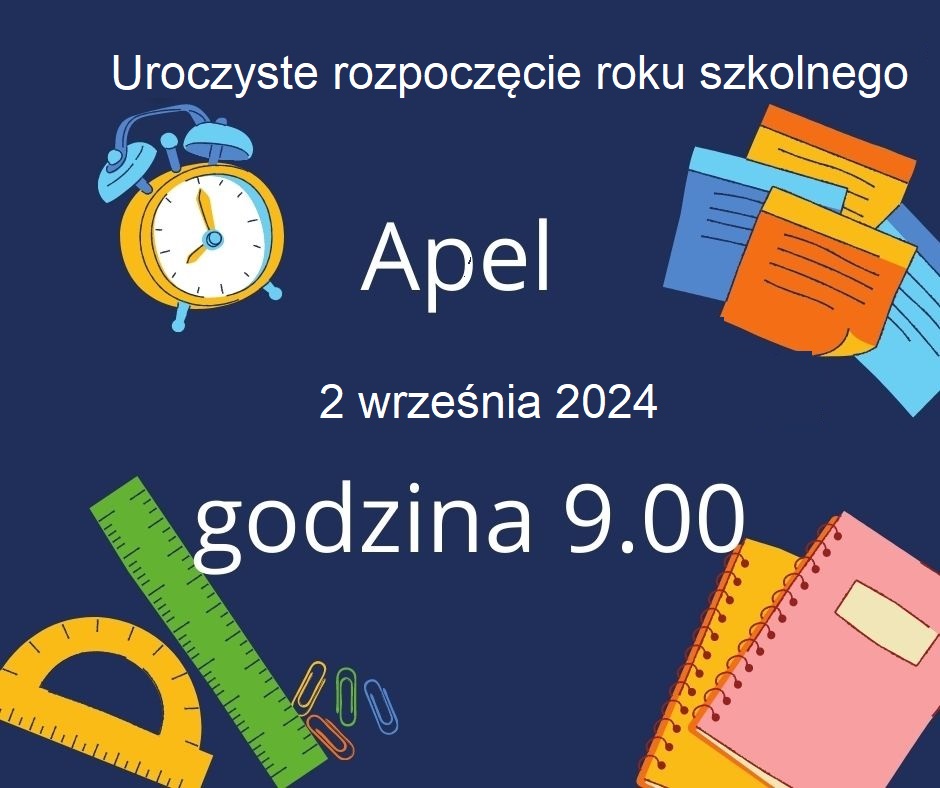 Na środku napis , dookoła rysunki przyborów matematycznych 